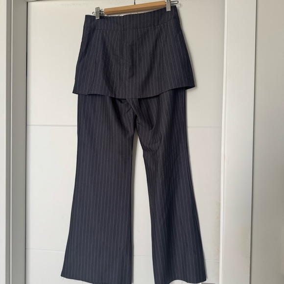 Reclaimed Vintage skirt over pants with hardware in pinstripe - Picture 9 of 9